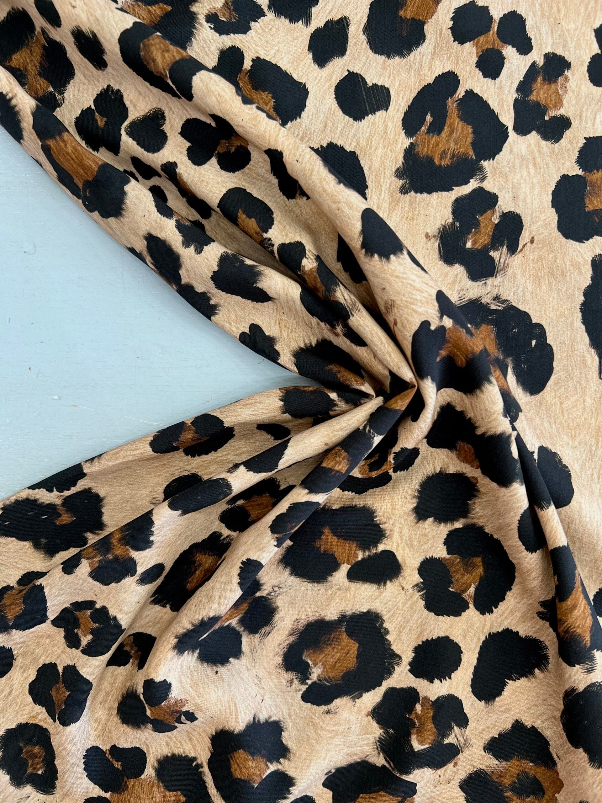 Lady McElroy Kitty Leopard Viscose Challis Lawn