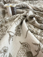 Bird - Chocolate - Cotton Double Gauze