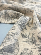 Bird - Dove Grey - Cotton Double Gauze