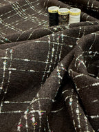 Black And White Check Wool Blend