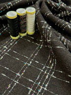 Black And White Check Wool Blend