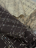 Black And White Check Wool Blend