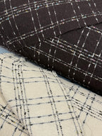 Black And White Check Wool Blend