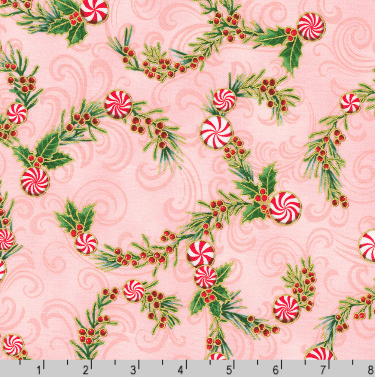 Robert Kaufman Holiday Flourish - Peppermint Twist Camellia