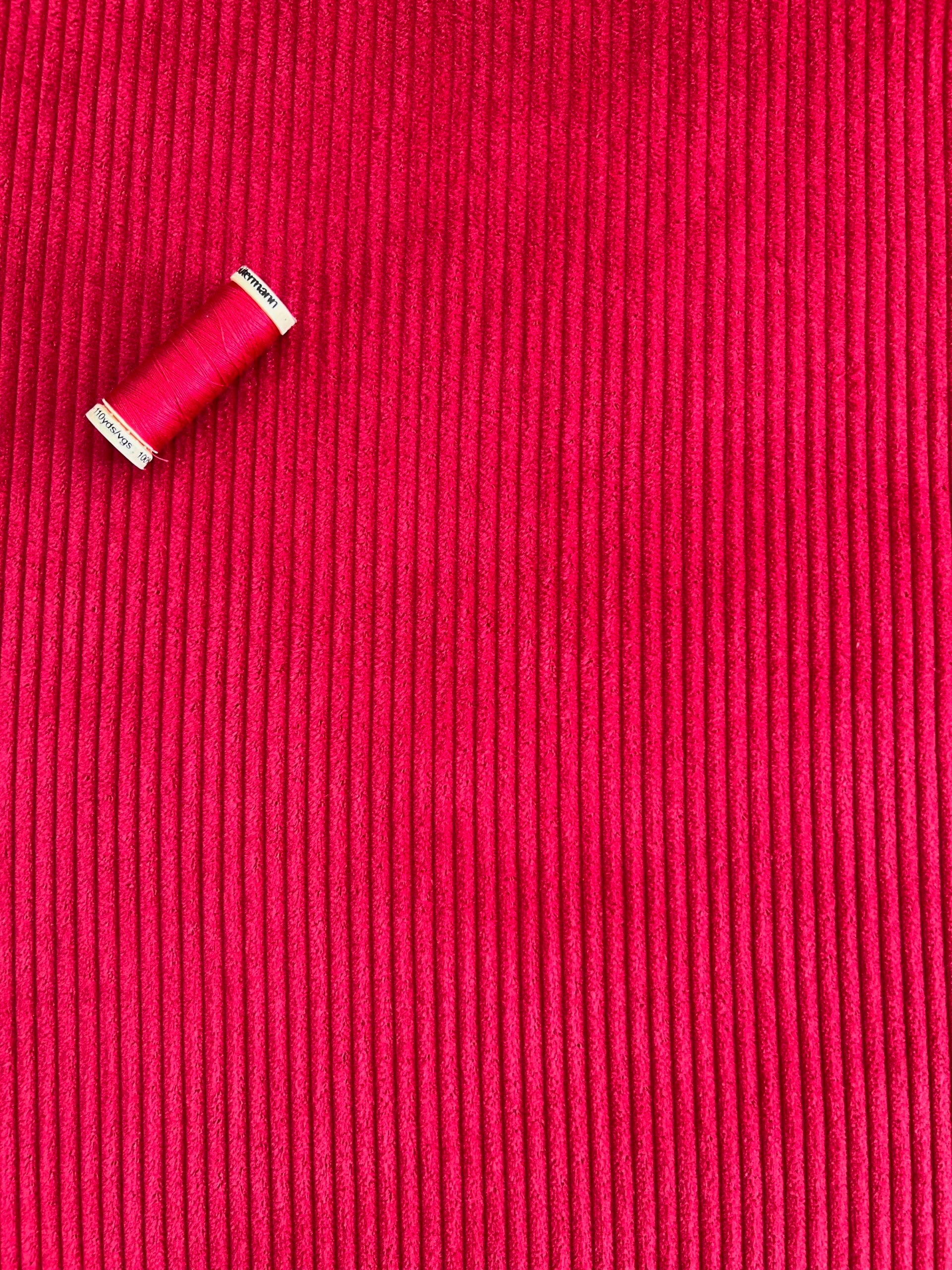4.5 Wale Cotton Washed Jumbo Corduroy Crimson Red