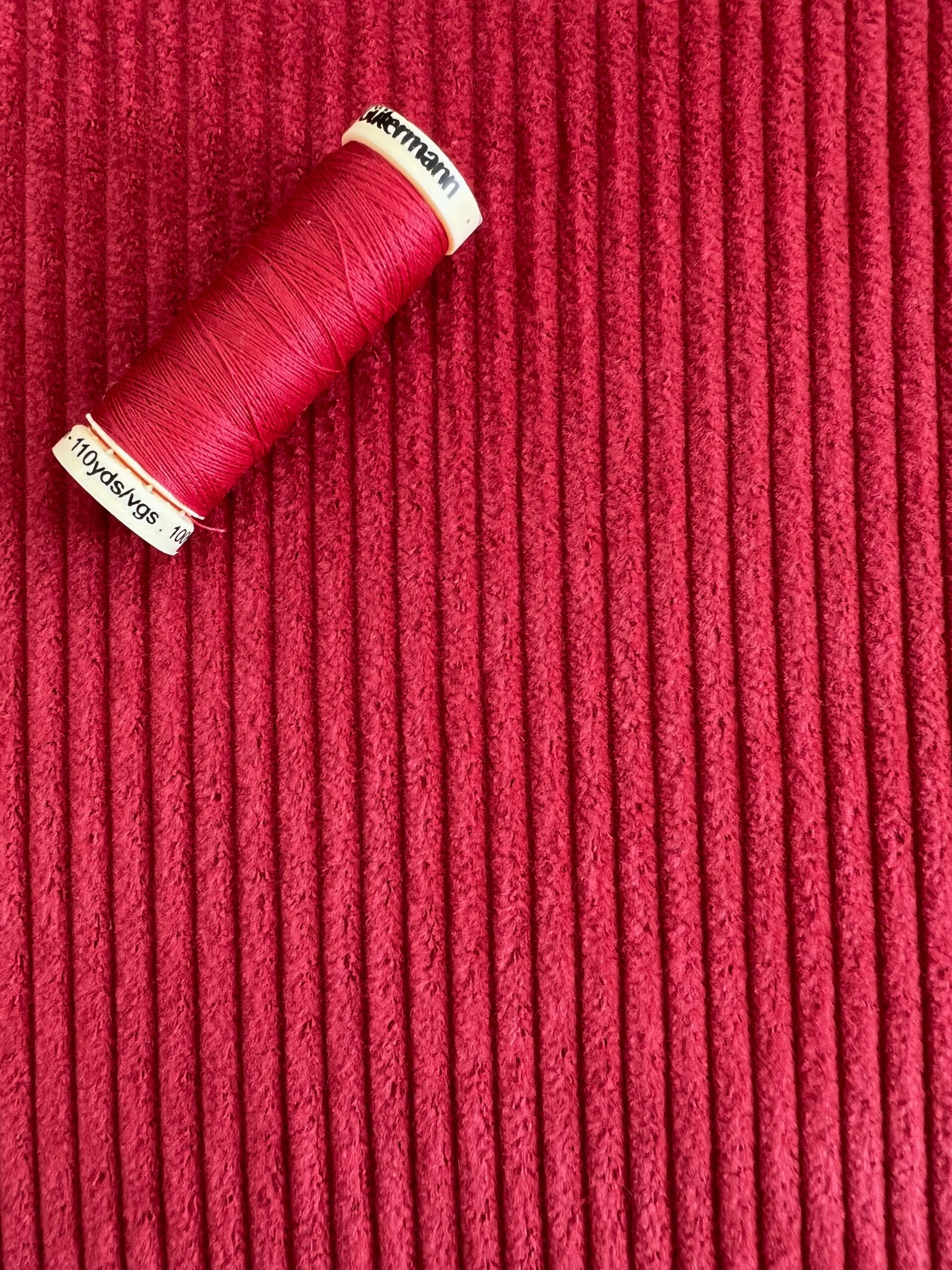 4.5 Wale Cotton Washed Jumbo Corduroy Crimson Red