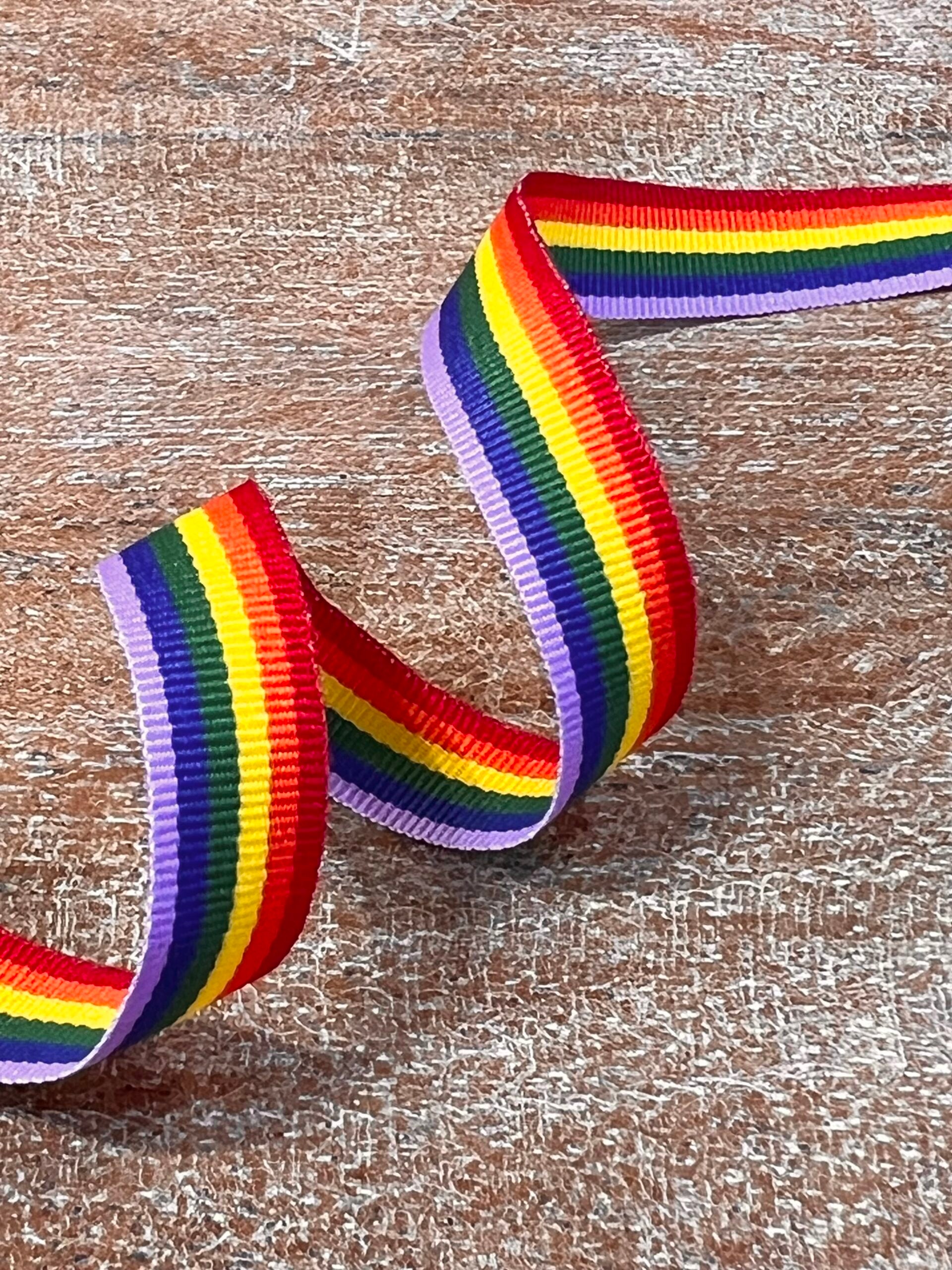Rainbow Stripe Ribbon 10mm Wide