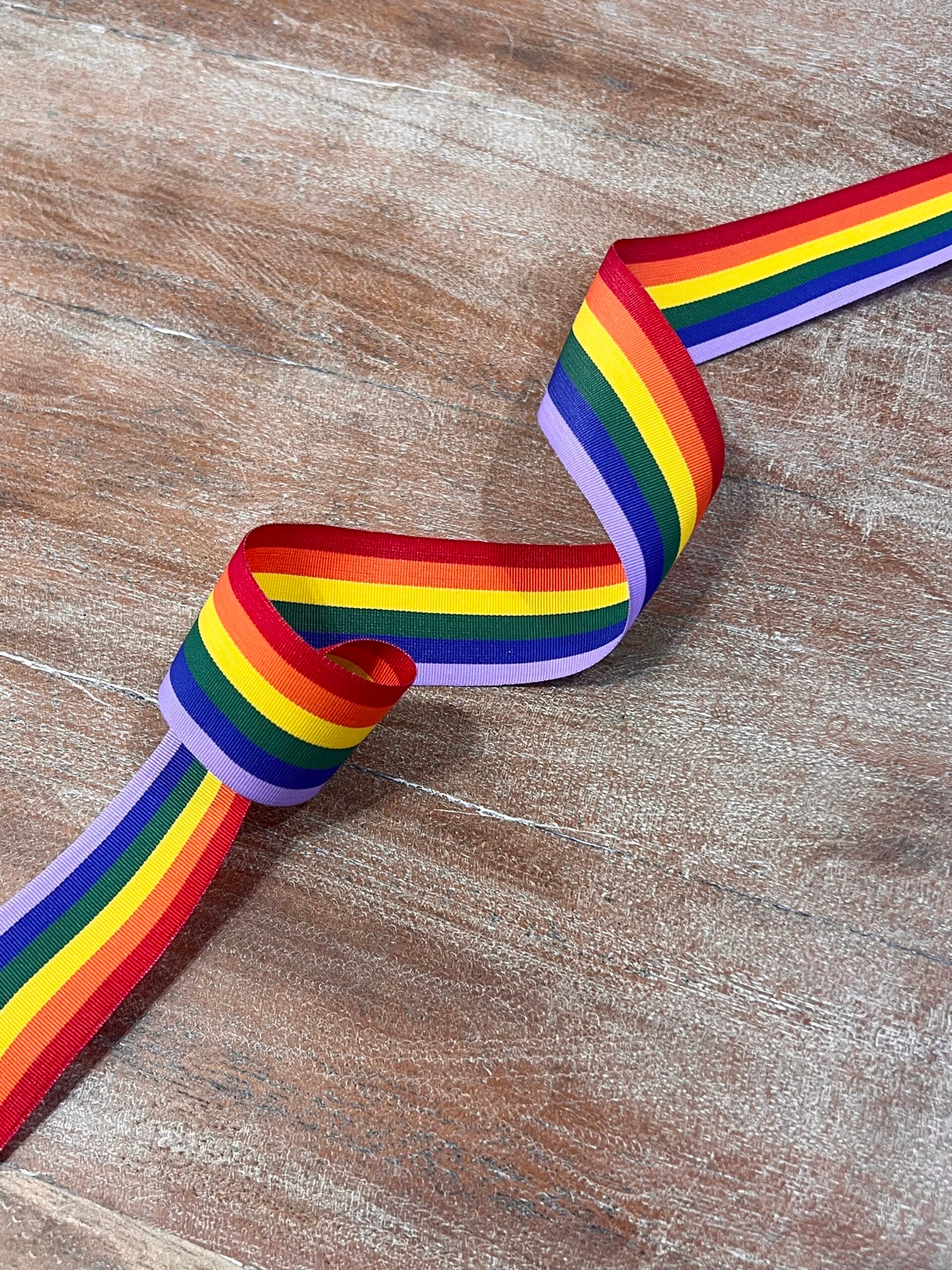 Rainbow Stripe Ribbon 35mm Wide