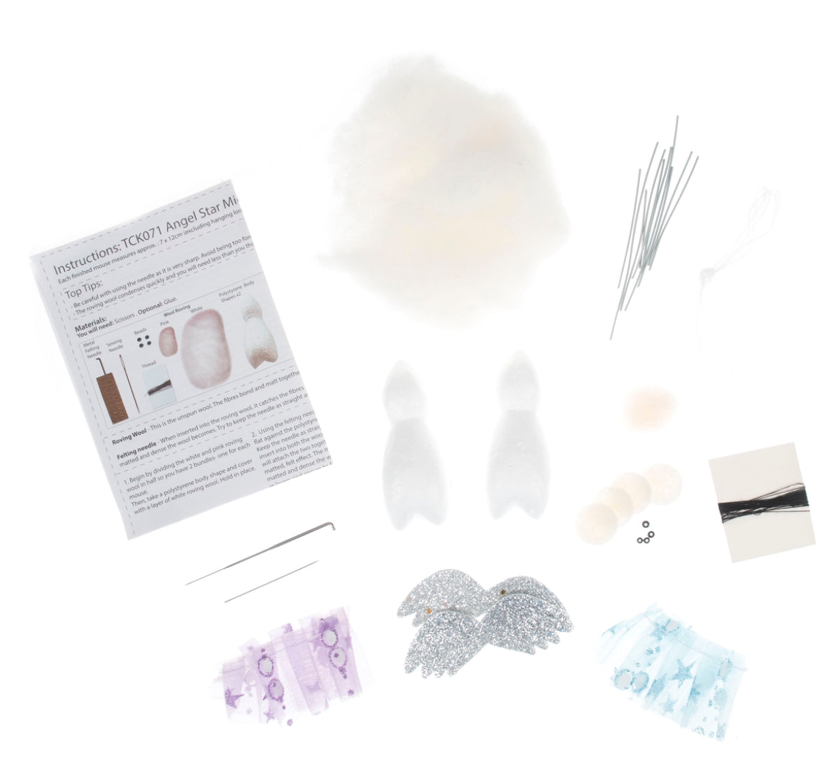 Needle Felting Kit - Angel Star Mice