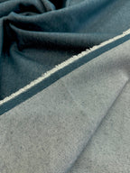 Stretch Washed Denim Twill - Petrol Blue