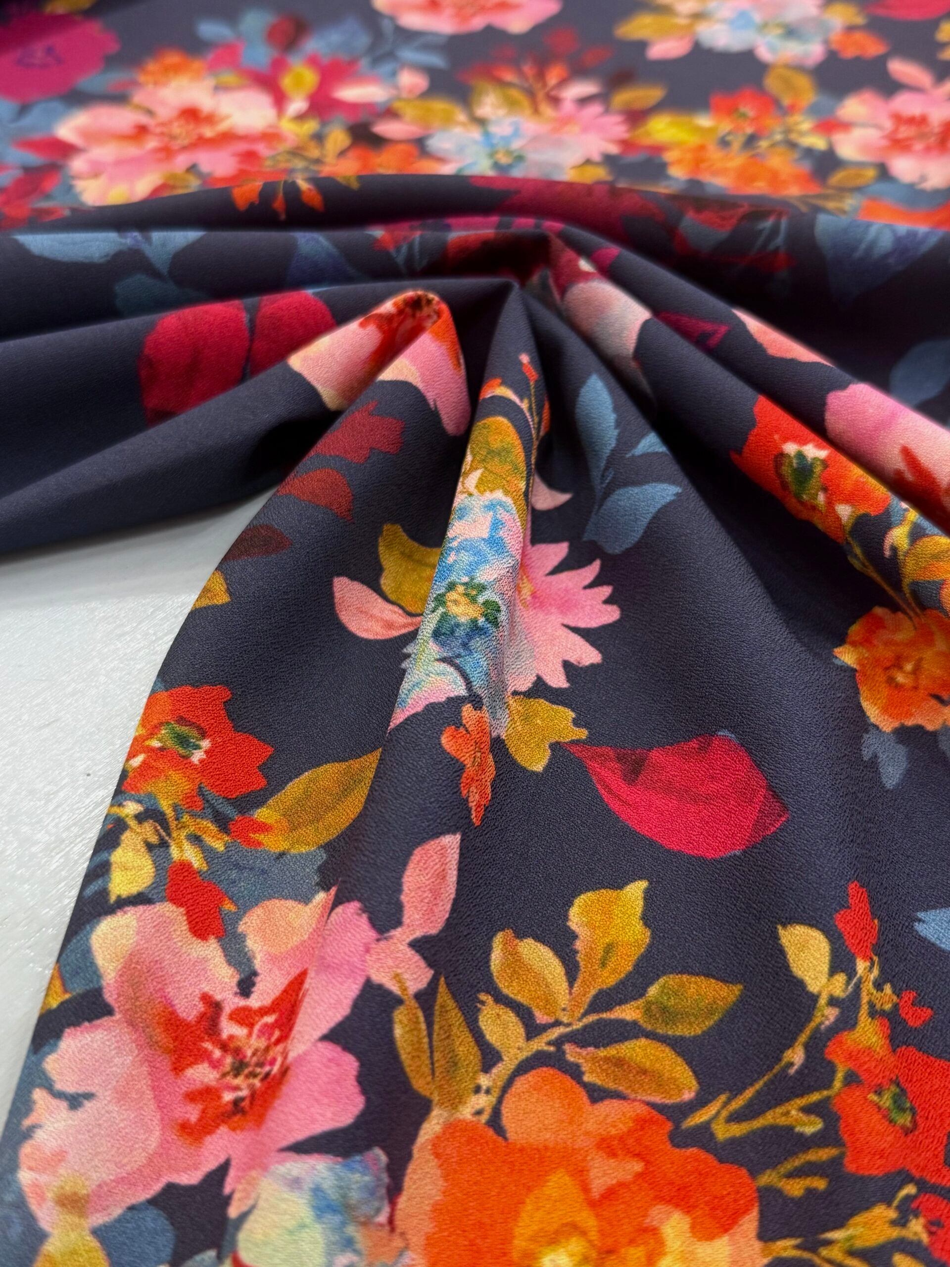 Midnight Floral Crepe