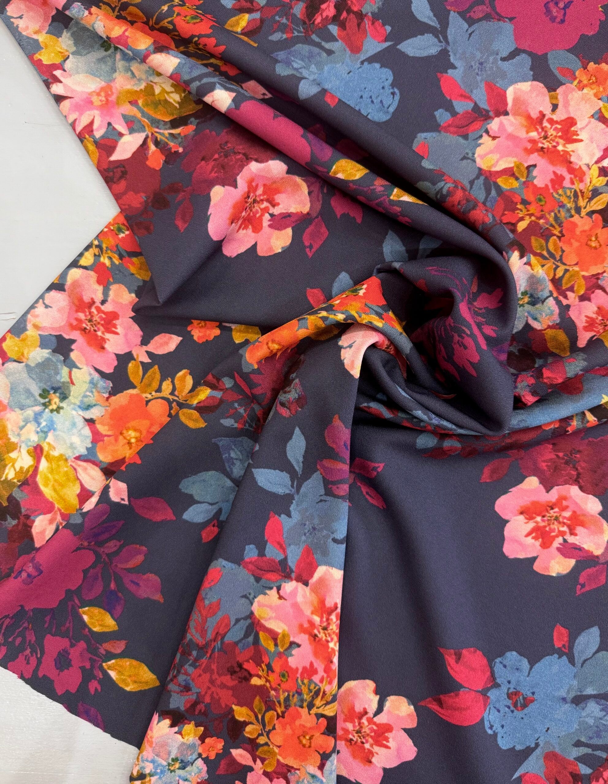 Midnight Floral Crepe