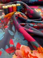 Midnight Floral Crepe