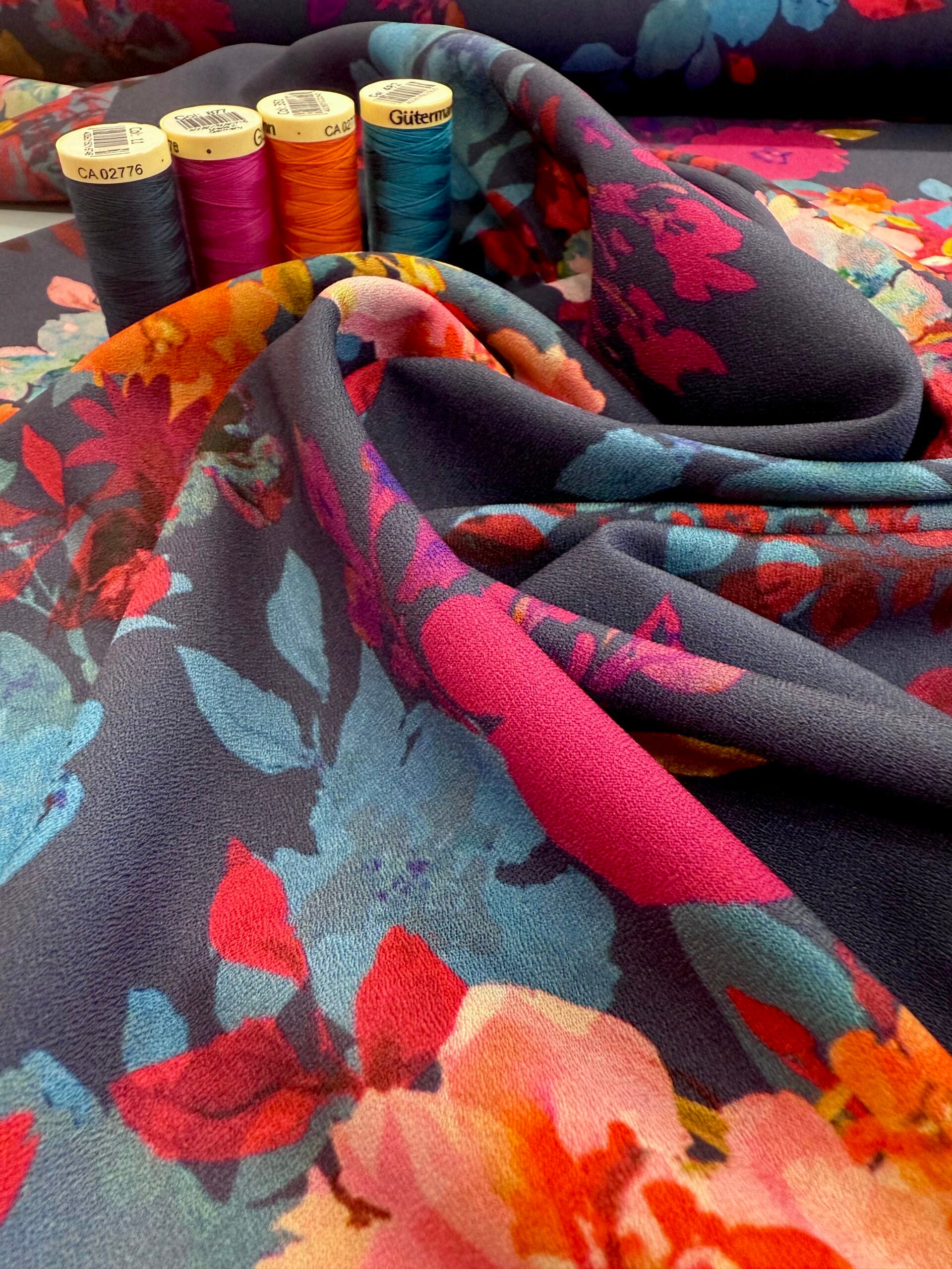 Midnight Floral Crepe