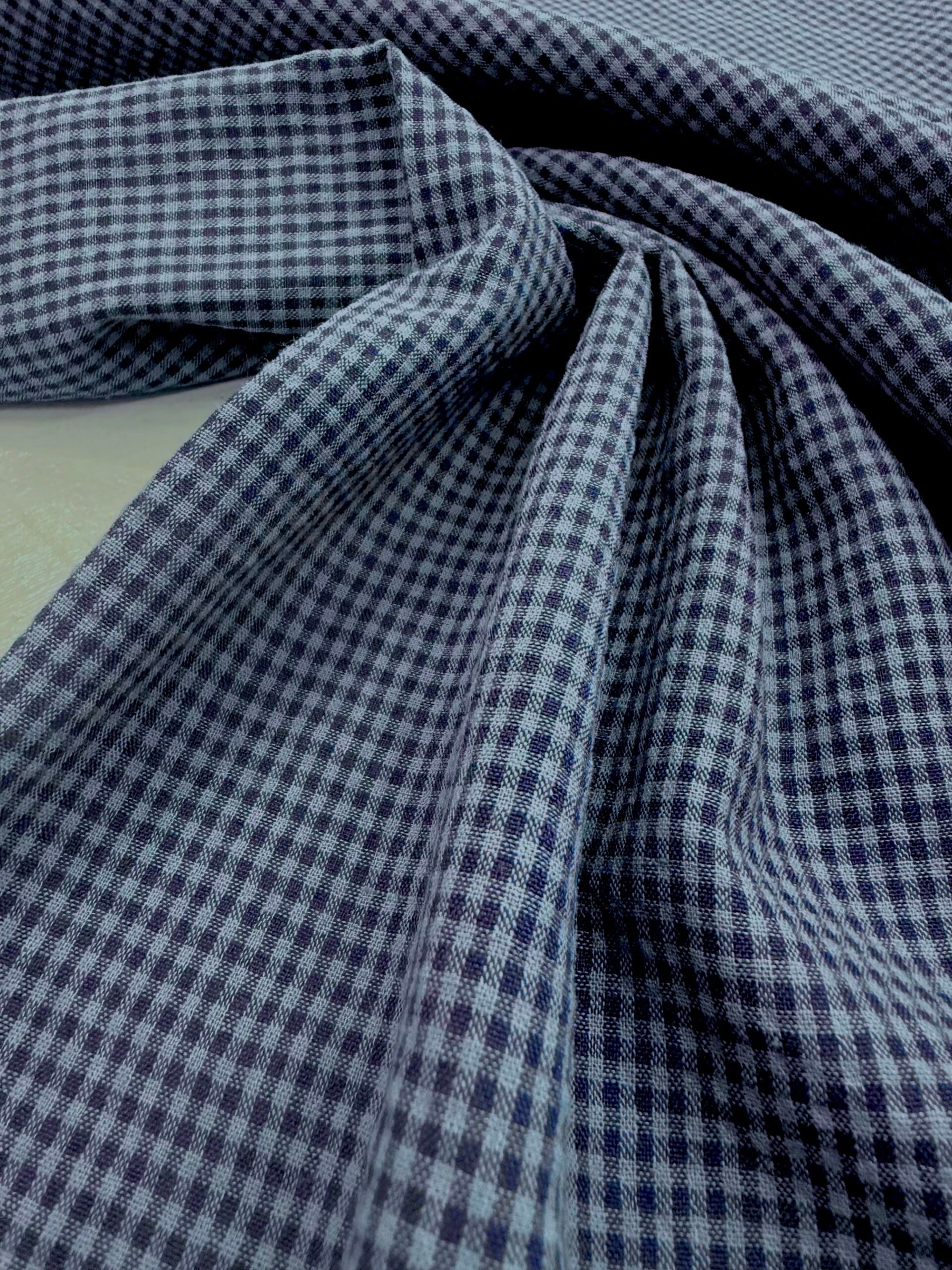 Gingham Seersucker - Blue