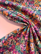 Autumn Flowers Cotton Lawn - Orange