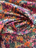 Autumn Flowers Cotton Lawn - Orange