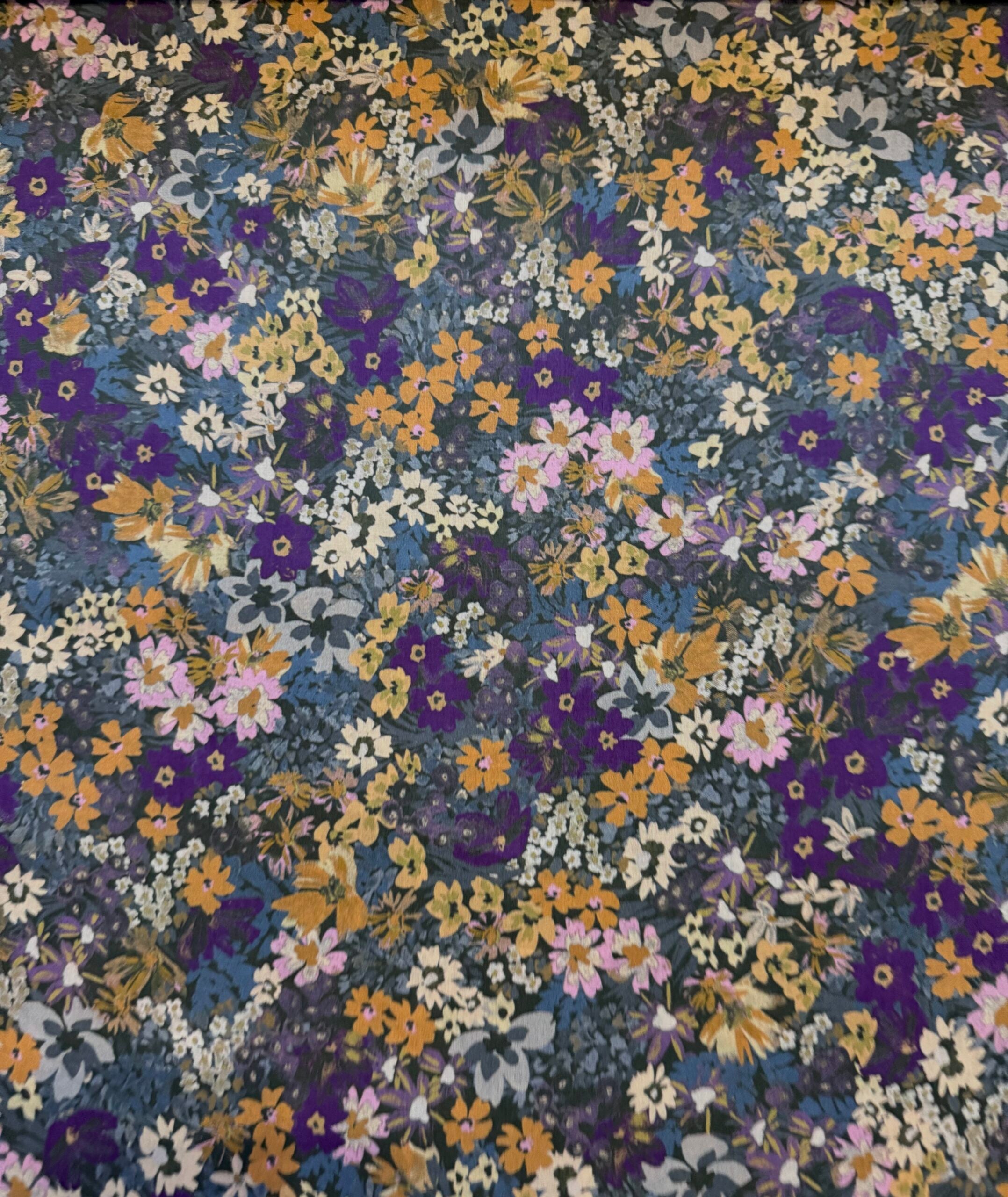 Autumn Flowers Cotton Lawn - Purple