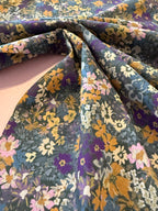 Autumn Flowers Cotton Lawn - Purple