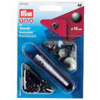 Prym 390302 Anorak Press Fasteners Black 15 mm