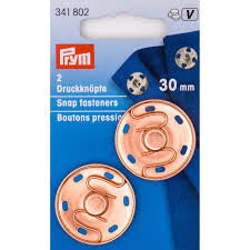 Prym 341802 Rose Gold Snap Fasteners 30mm