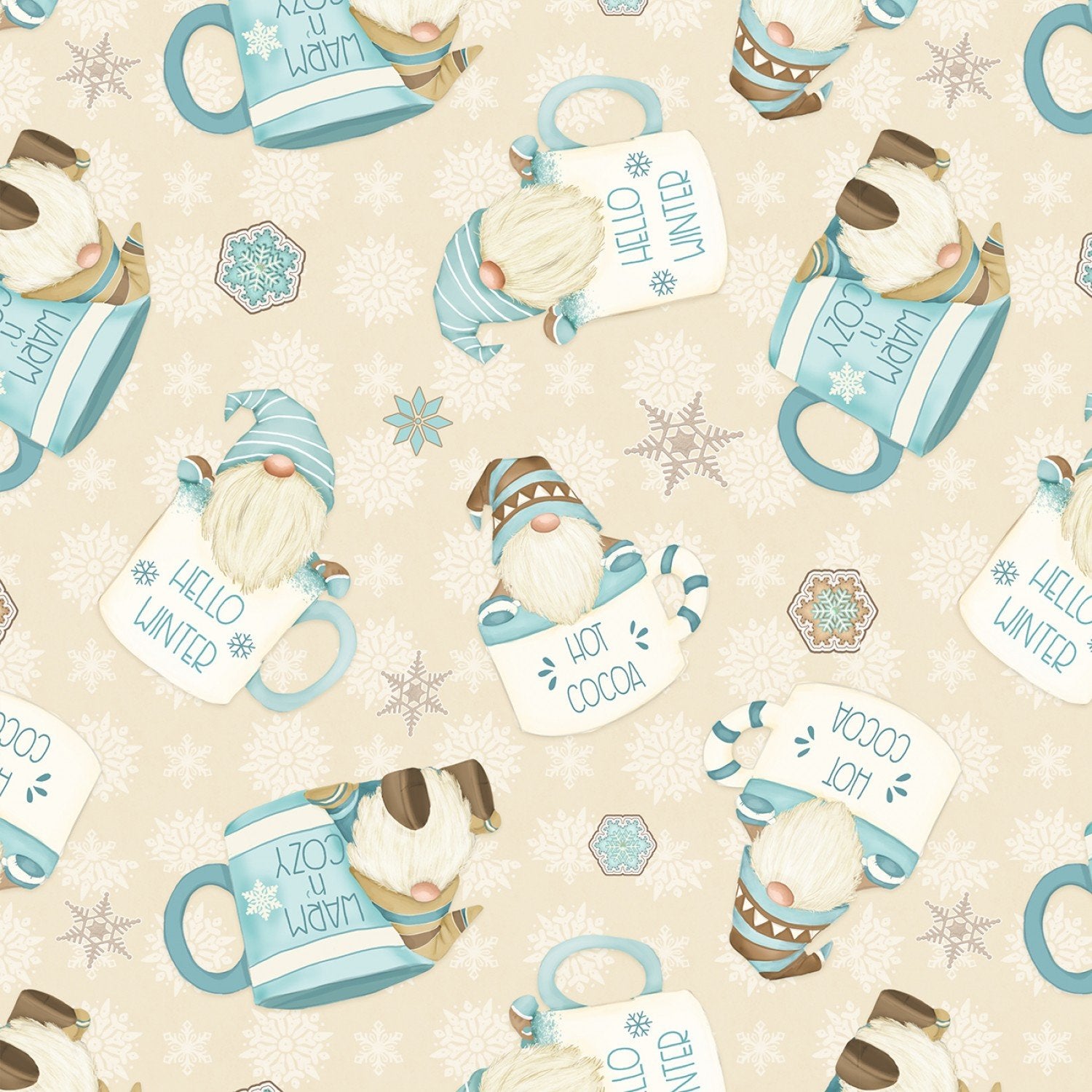 I Love Sn'Gnomies HGF9640 - Cotton Flannel by Shelly Comiskey for Henry Glass and Co