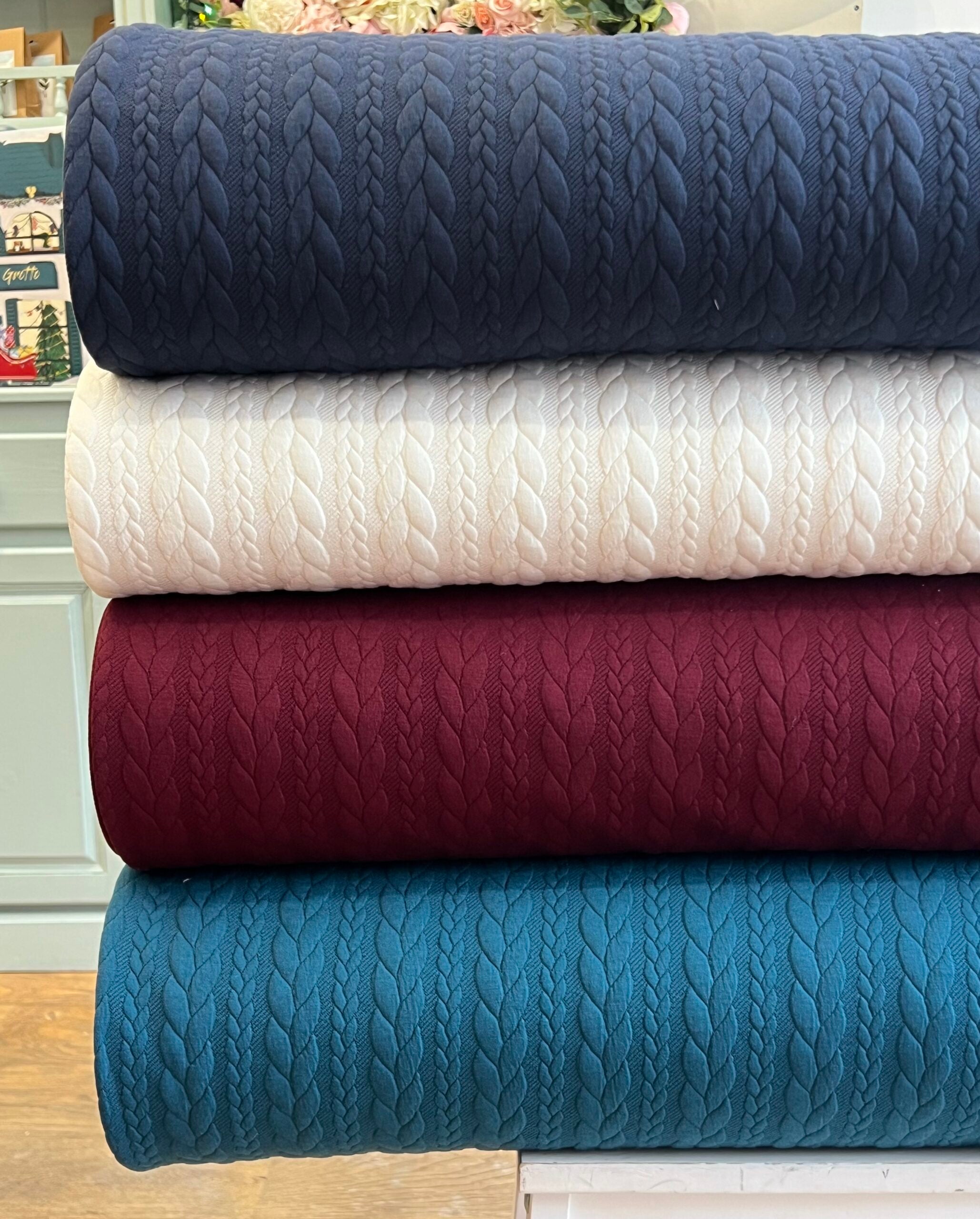 Navy Blue Cable Knit