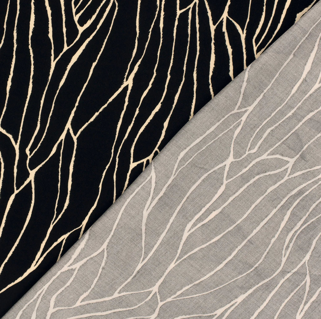 Abstract Viscose Twill - Black