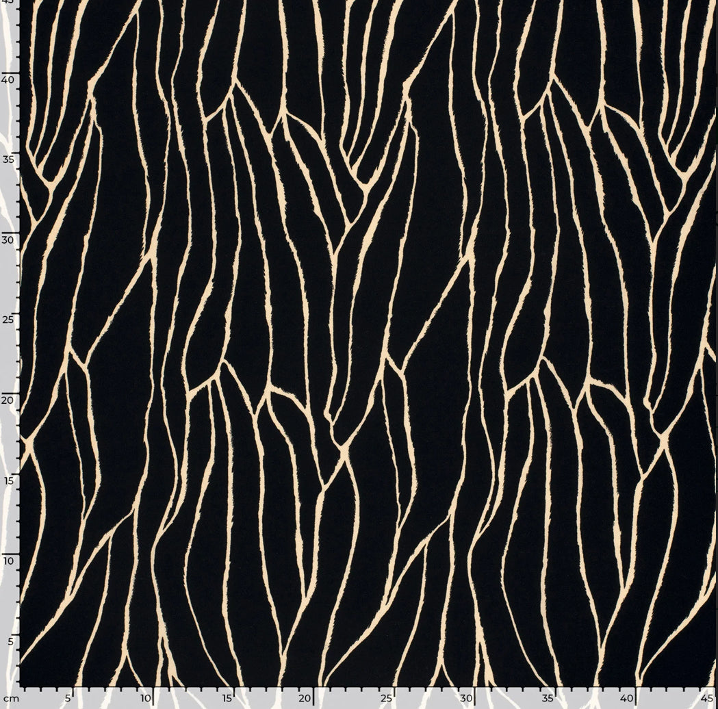 Abstract Viscose Twill - Black