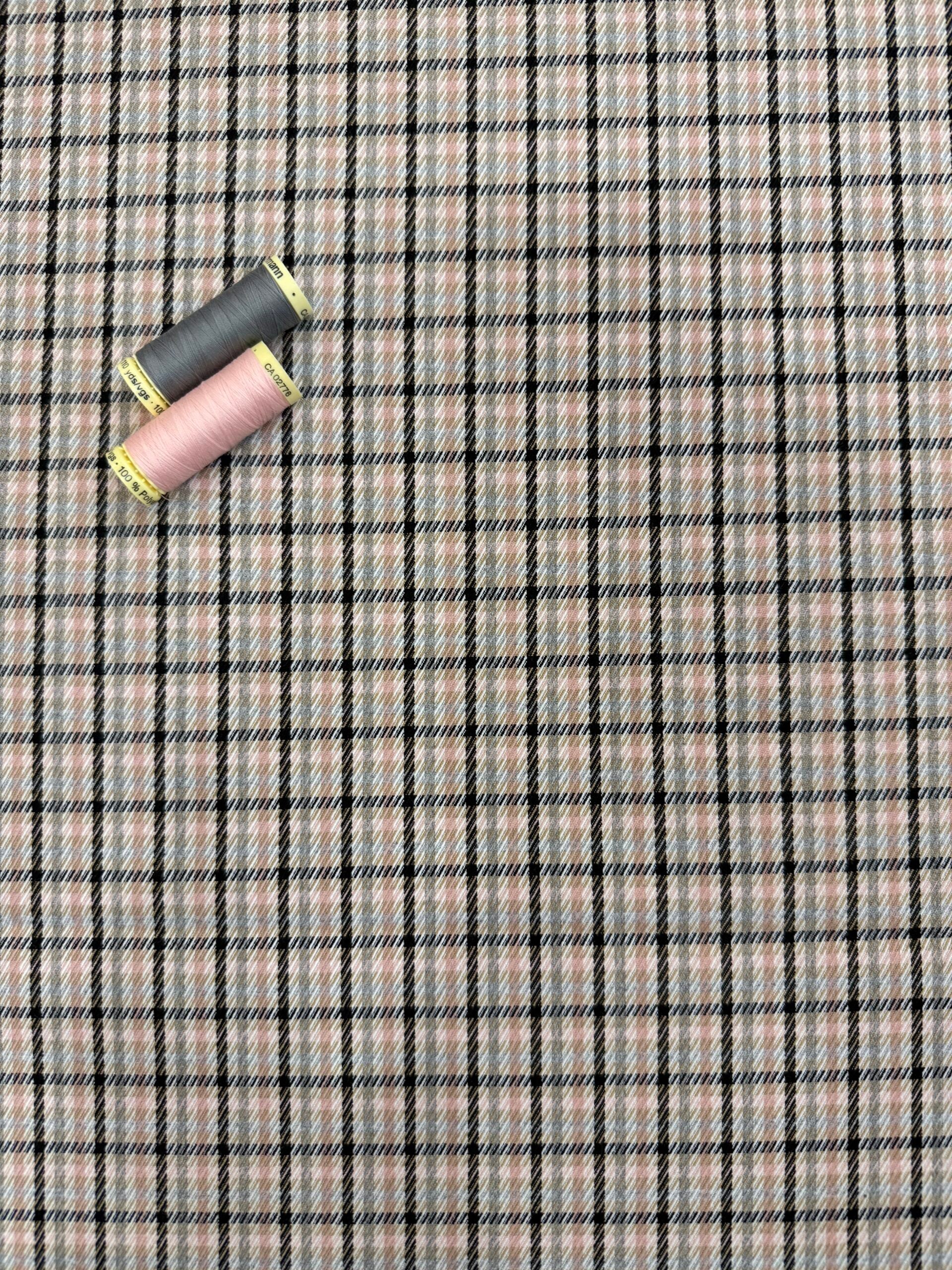 Designer Deadstock Woven Pink Check