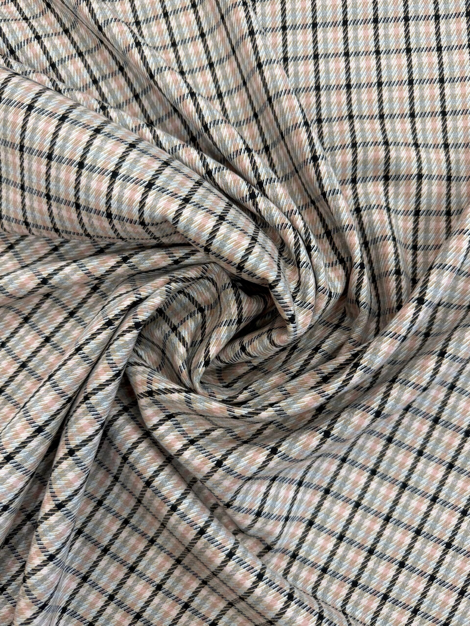 Designer Deadstock Woven Pink Check