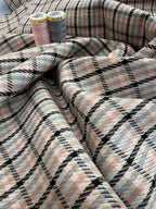 Designer Deadstock Woven Pink Check