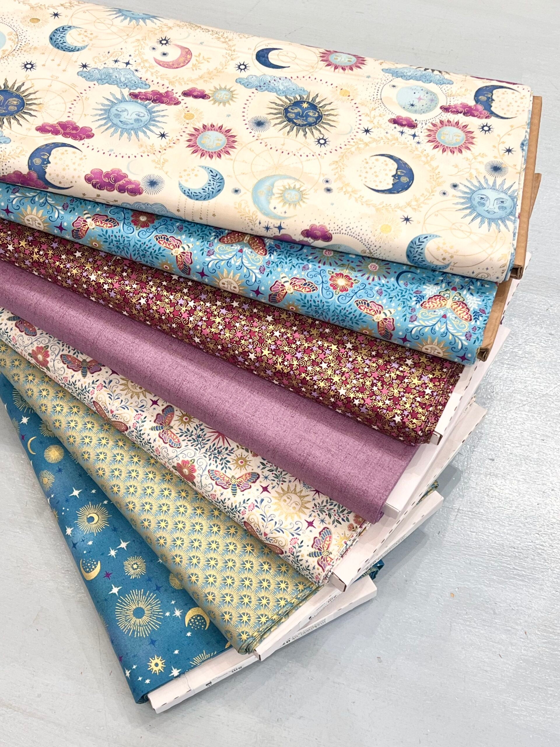 Luna Night Garden Teal 072-T By Makower UK