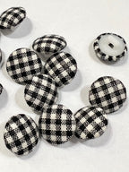 Black And White Gingham Buttons 11 mm