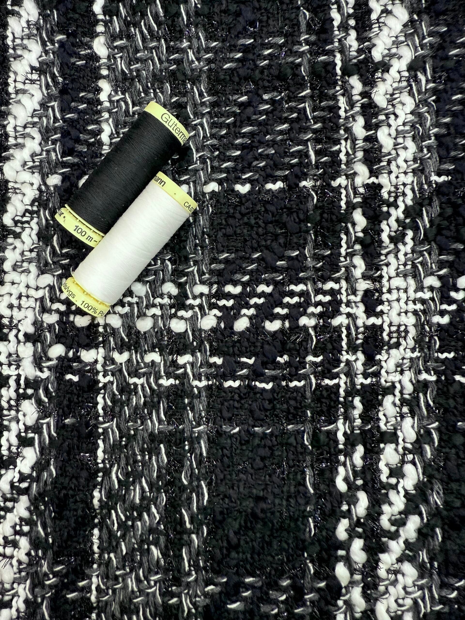 Light & Lush Black And White Check Tweed By Stof Of Denmark