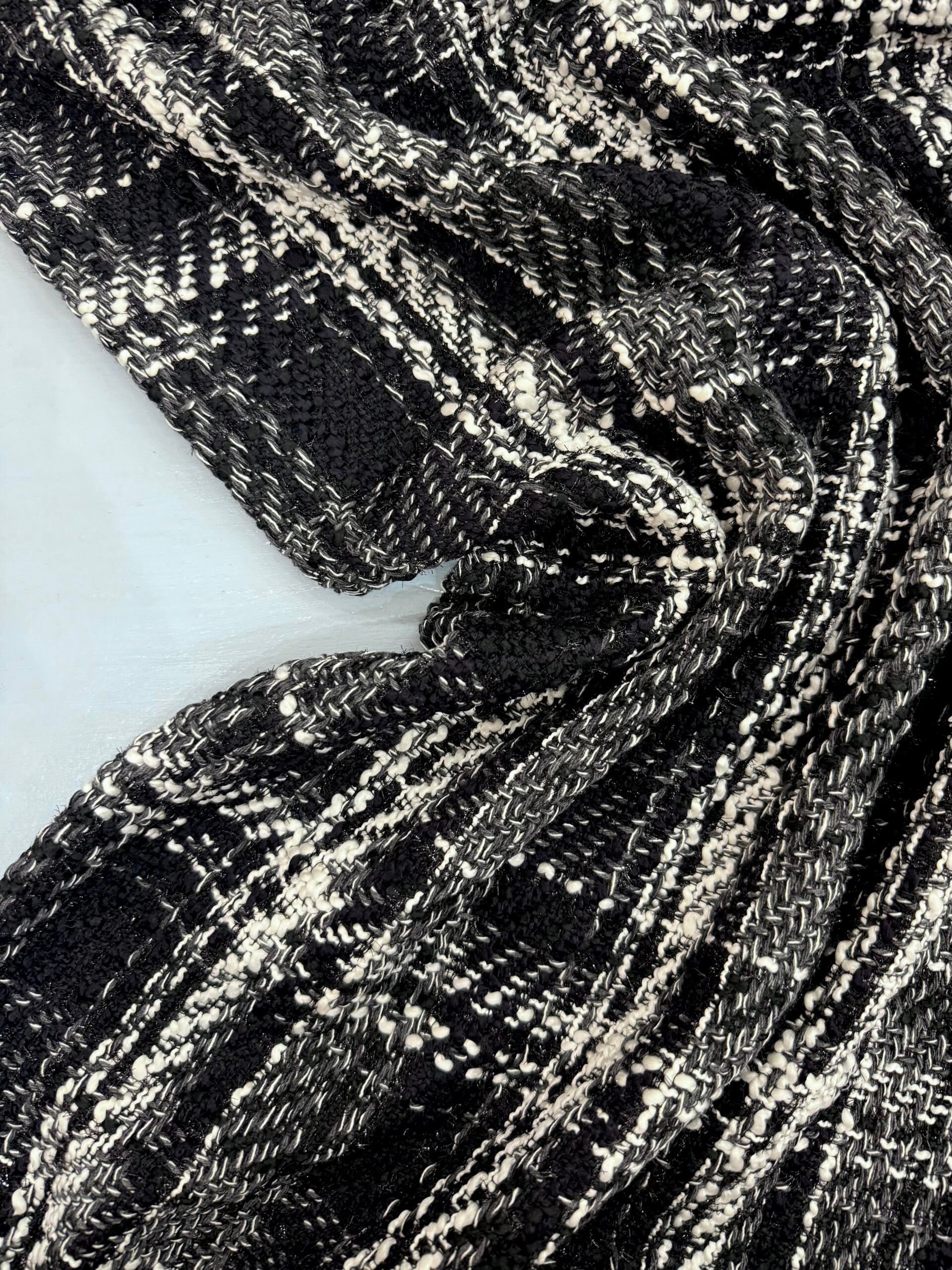 Light & Lush Black And White Check Tweed By Stof Of Denmark