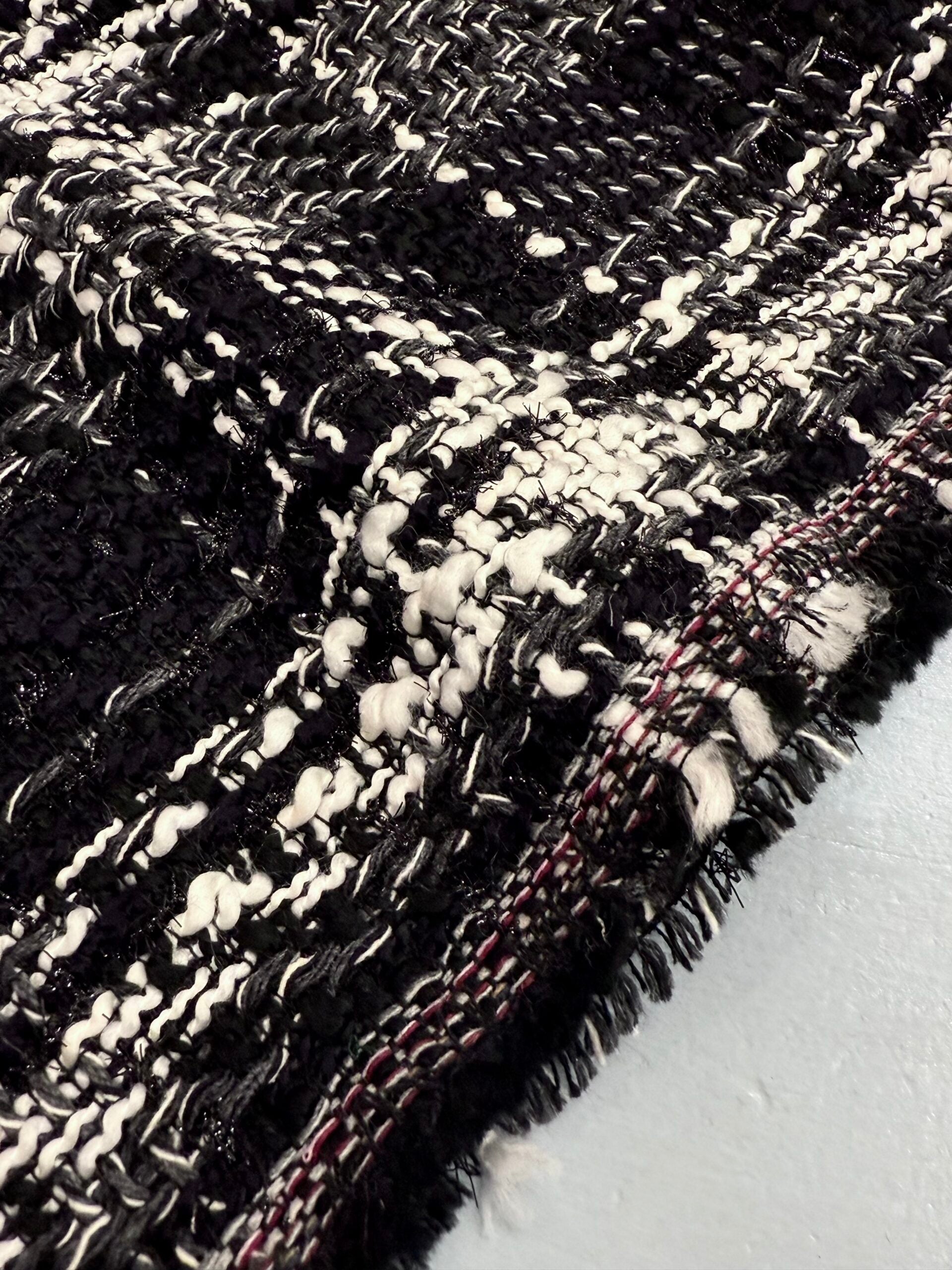 Light & Lush Black And White Check Tweed By Stof Of Denmark