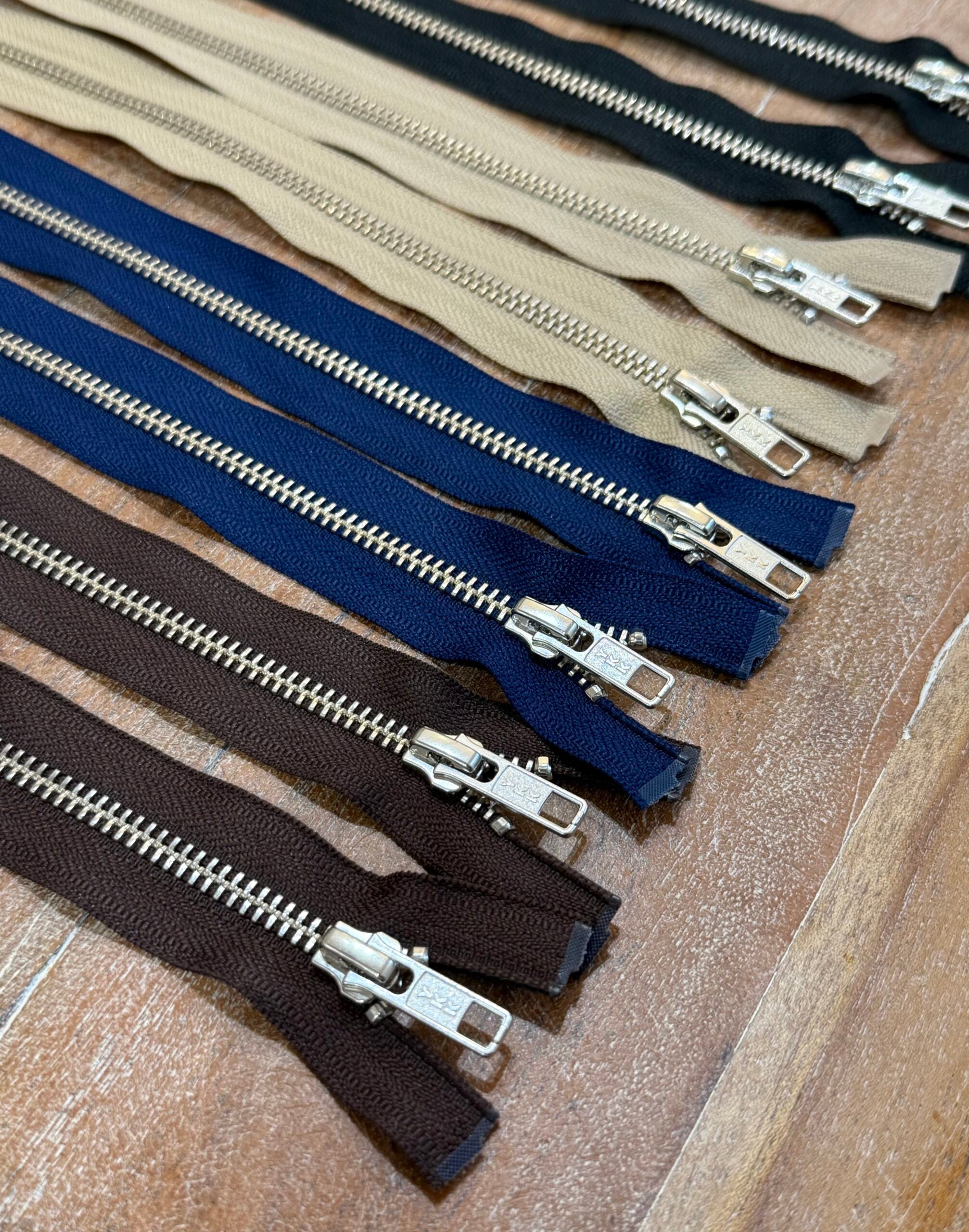 YKK Nickel Free Brass Metal Open End Zip 41cm/16 inch Various Colours