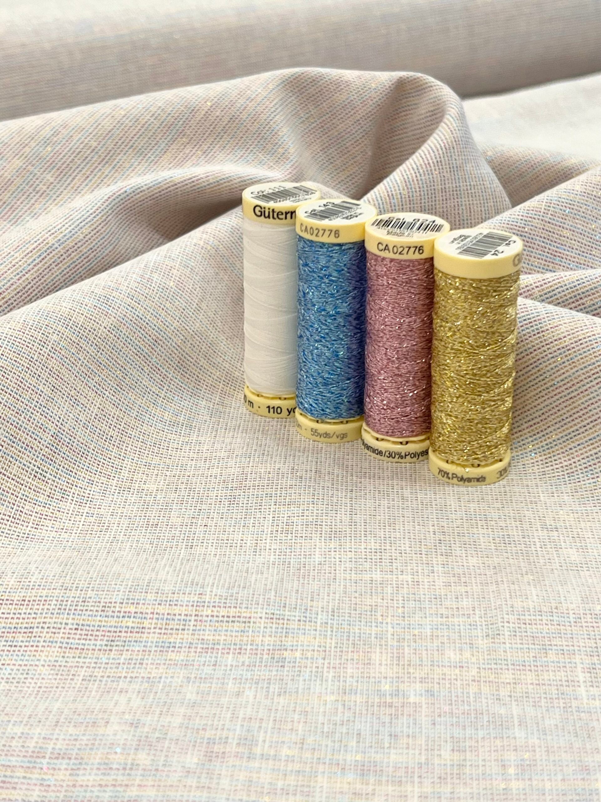 Robert Kaufman Essex Yarn Dyed Linen Metallic Sorbet
