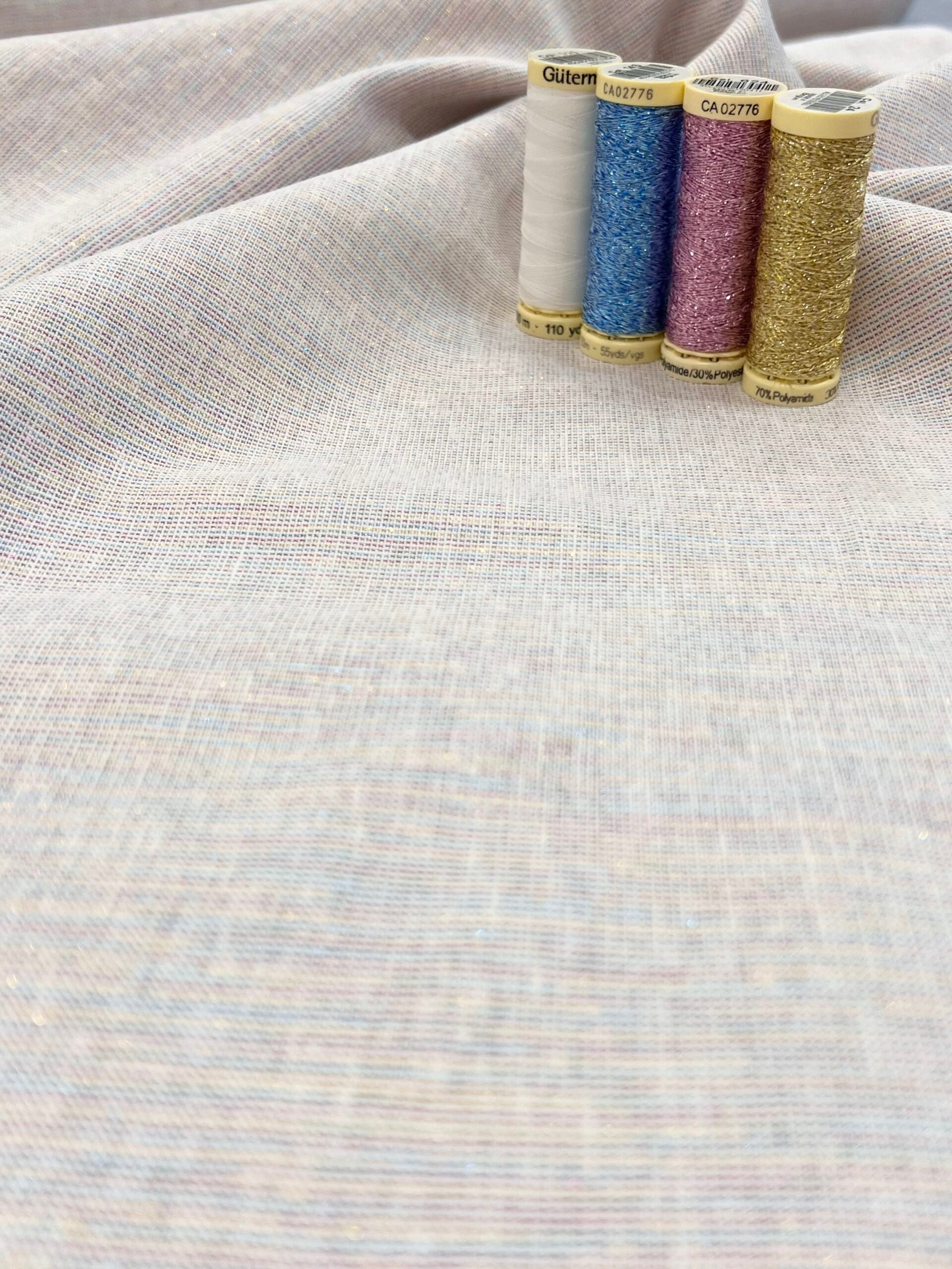 Robert Kaufman Essex Yarn Dyed Linen Metallic Sorbet