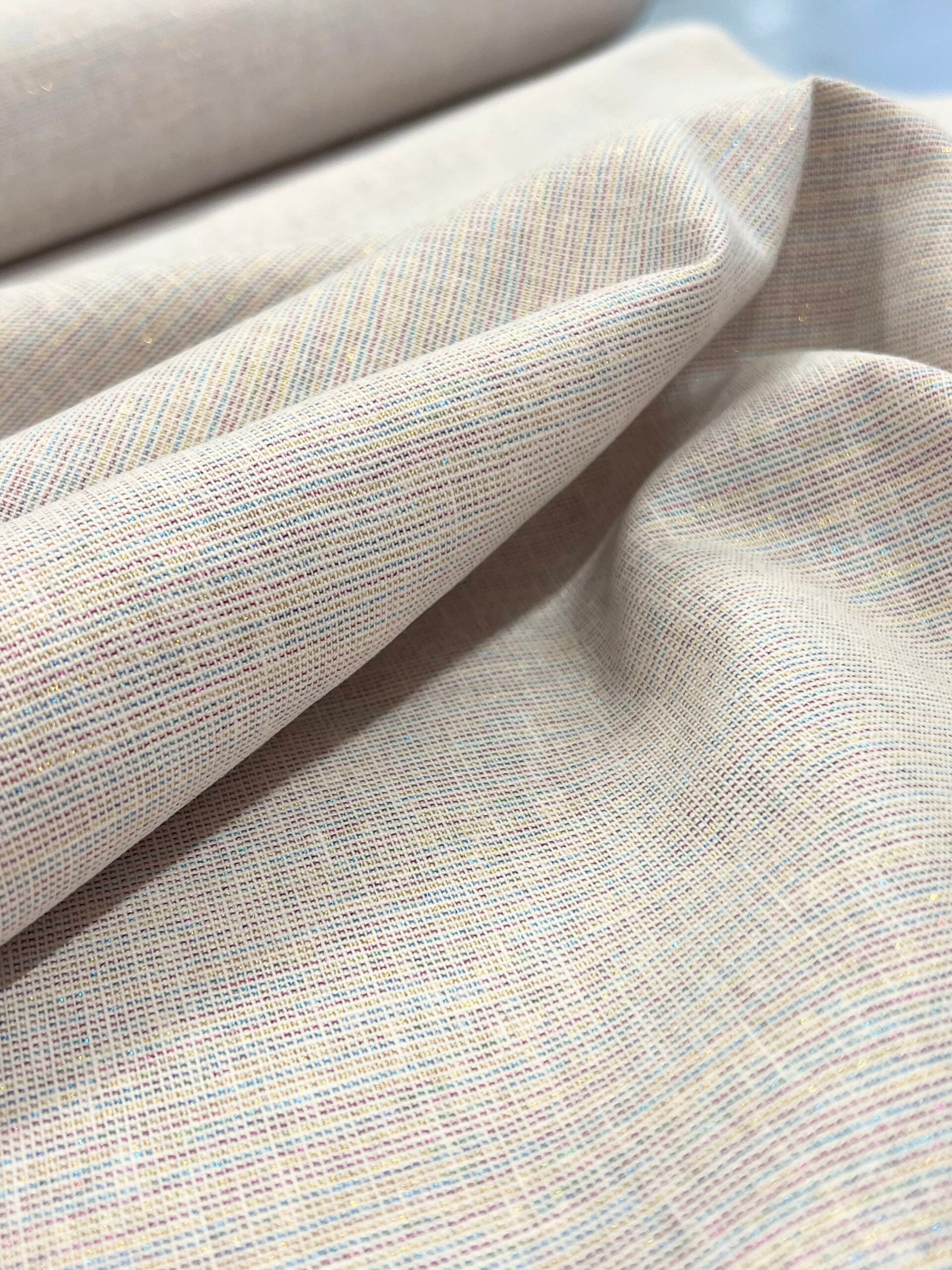 Robert Kaufman Essex Yarn Dyed Linen Metallic Sorbet