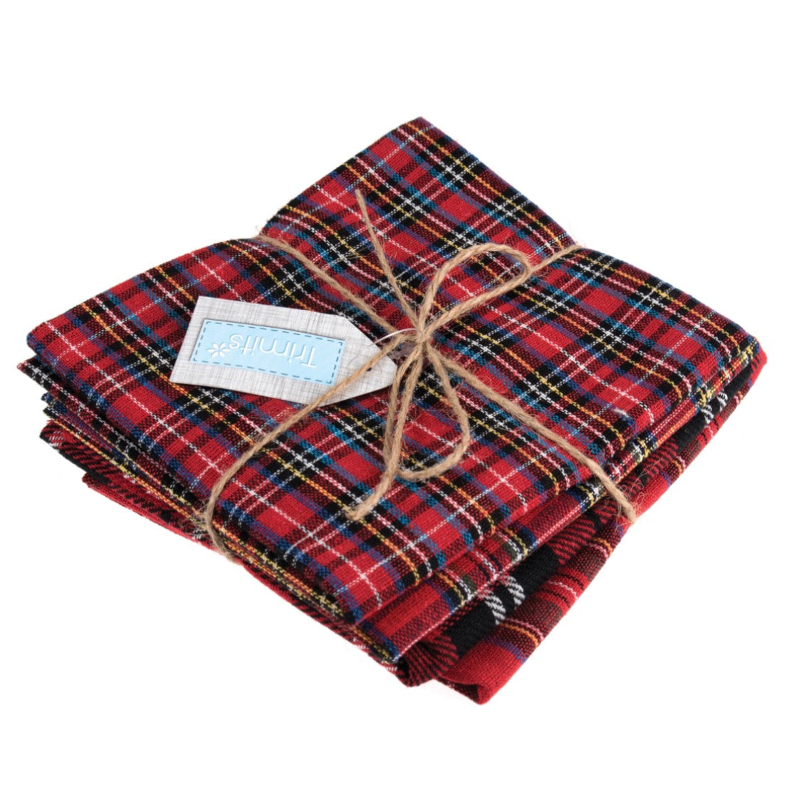 Red Tartan Fat Quarter Bundle x4