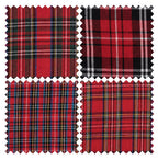 Red Tartan Fat Quarter Bundle x4