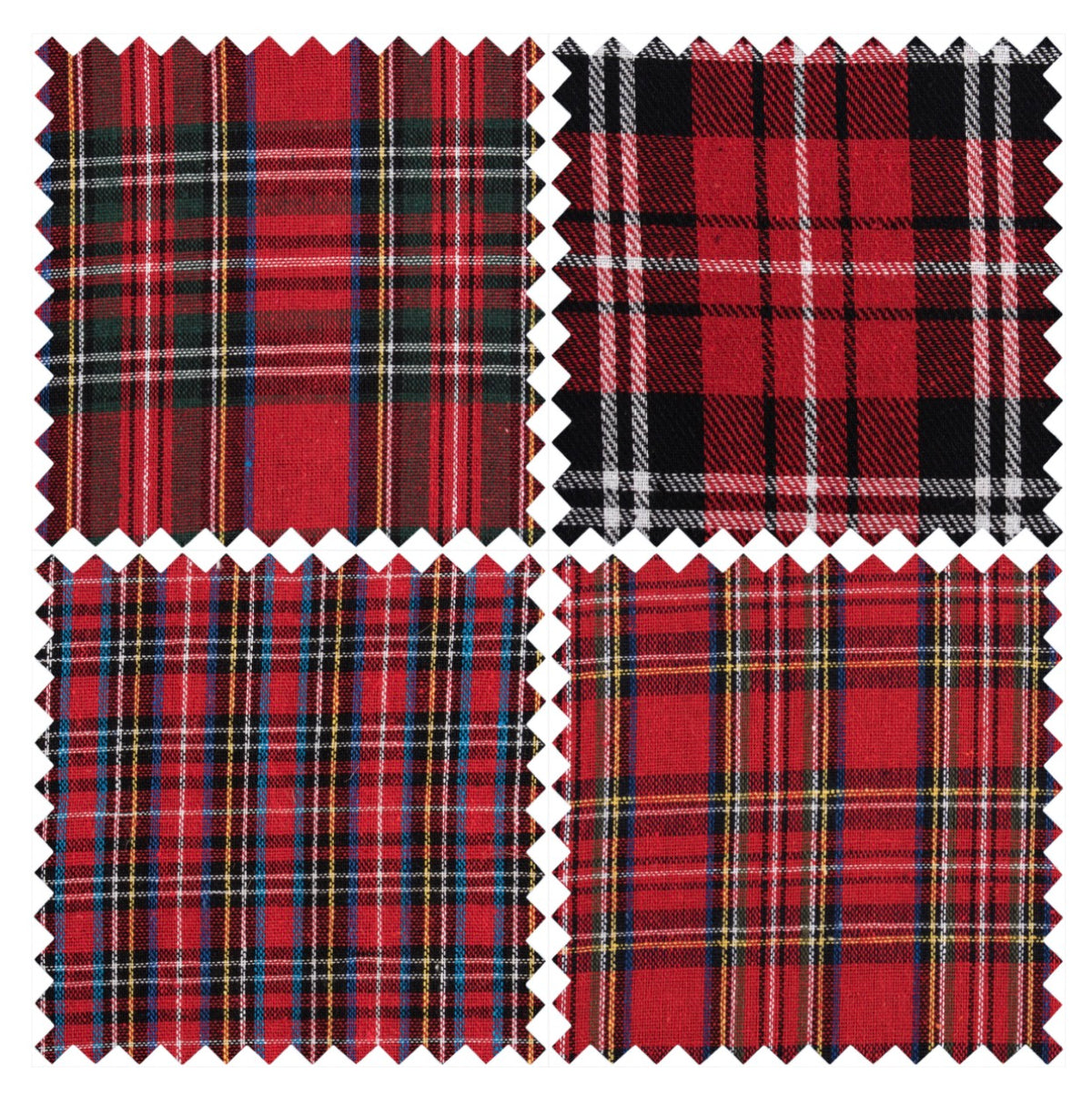 Red Tartan Fat Quarter Bundle x4
