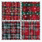 Red Printed Tartan Fat Quarter Bundle x4