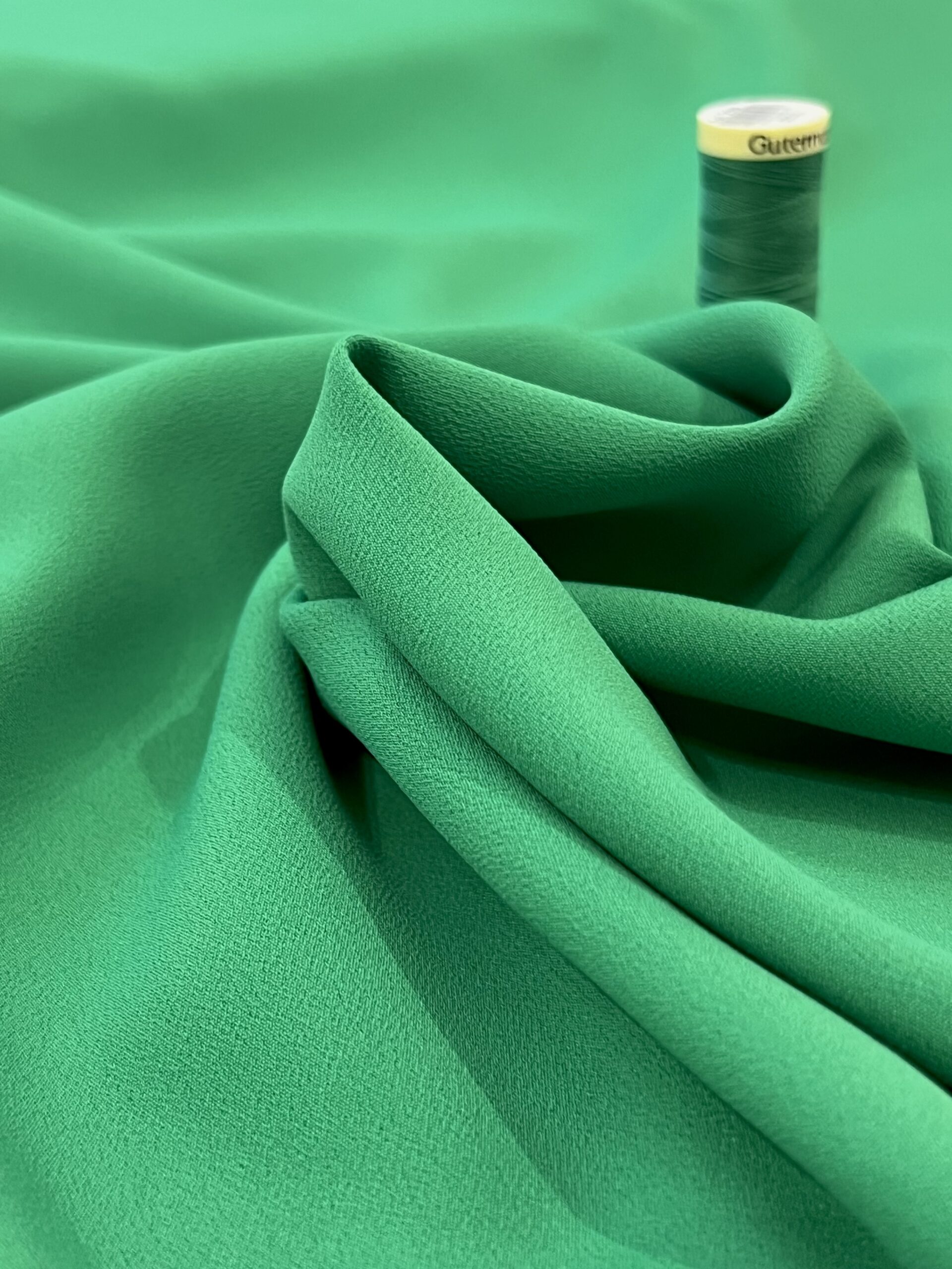 Emerald Acetate/Silk Blend Crepe
