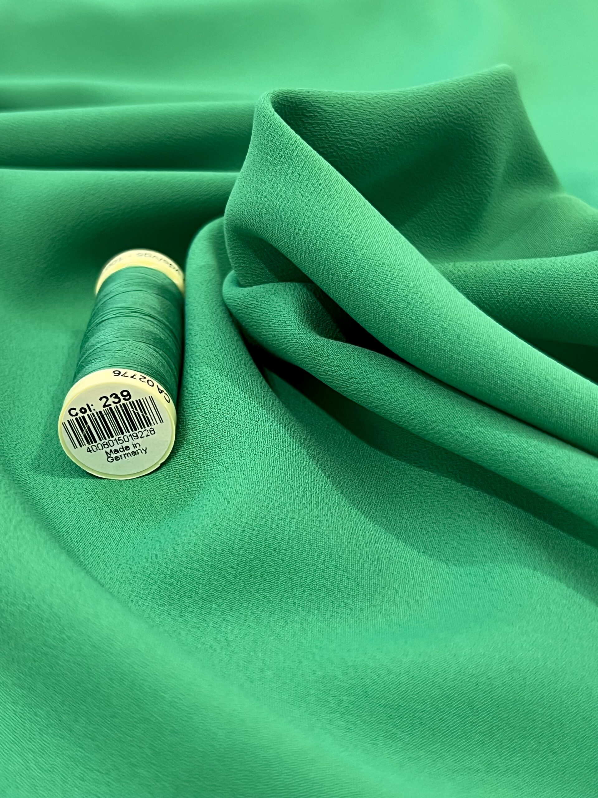 Emerald Acetate/Silk Blend Crepe