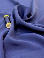 Ink Blue Acetate/Silk Blend Crepe