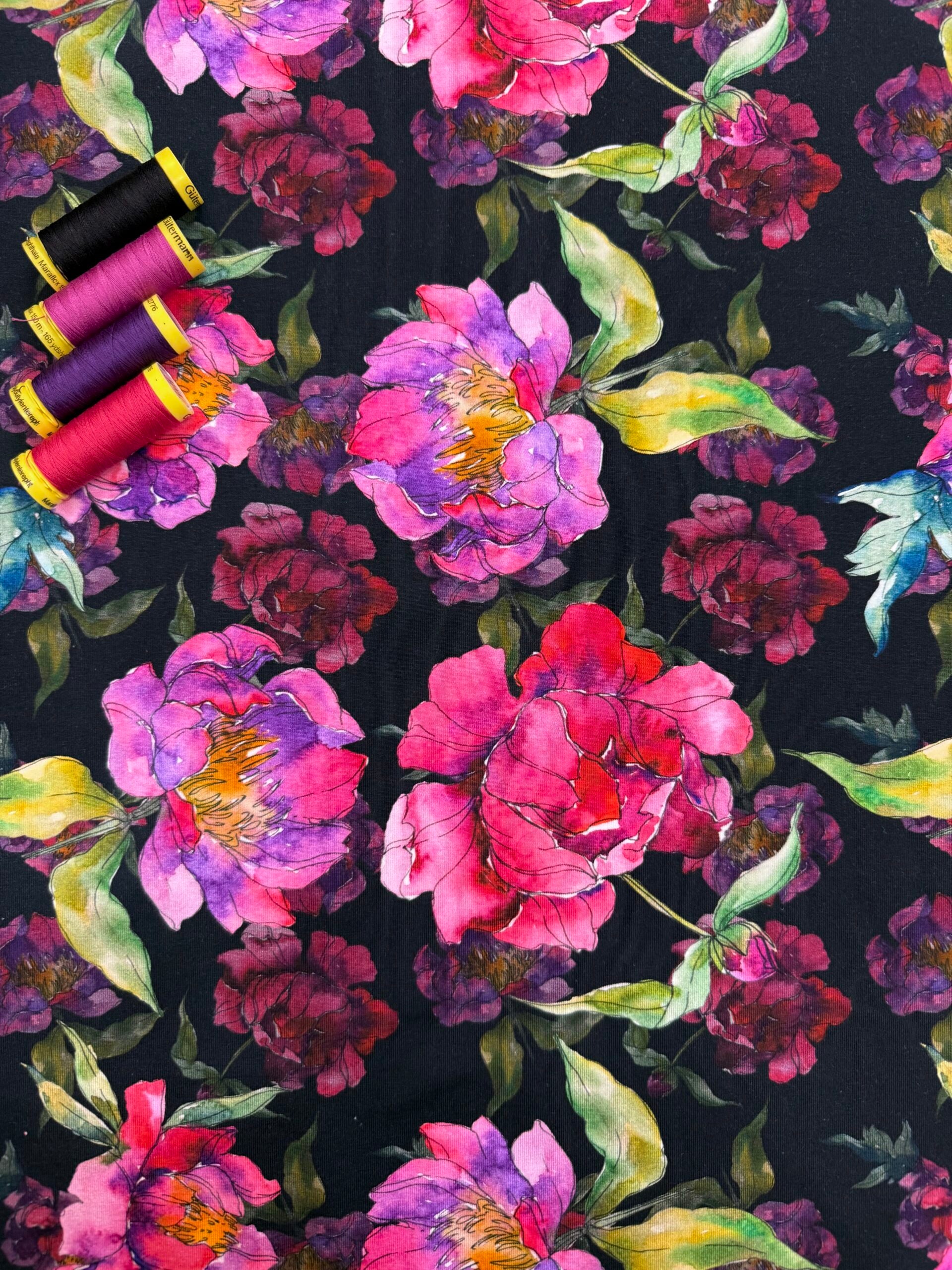 Peony Blossom Cotton Jersey By Stof Of Denmark