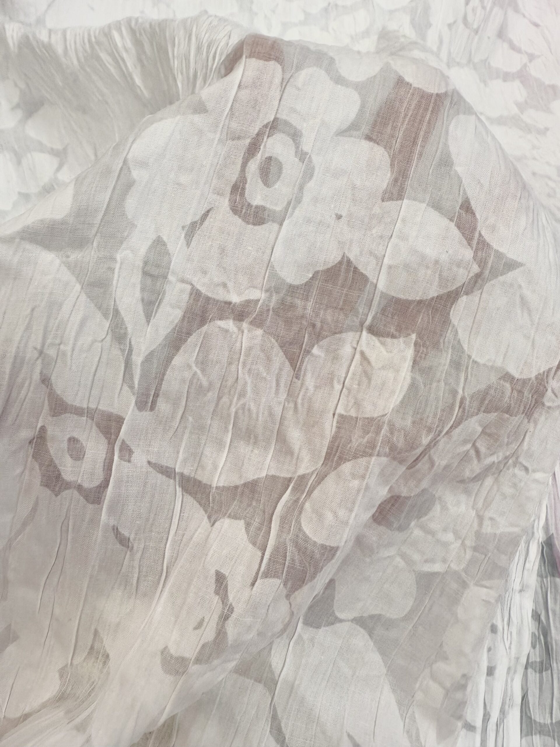 White Crinkle Cotton Blend